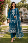 ZAROORI Premium Pure Cotton 3-Piece Embroidered Suit – ZR-010 ZAROORI