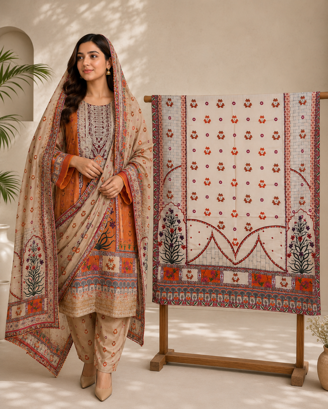 ZAROORI Premium Pure Cotton 3-Piece Suit – Article ZR-320 ZAROORI