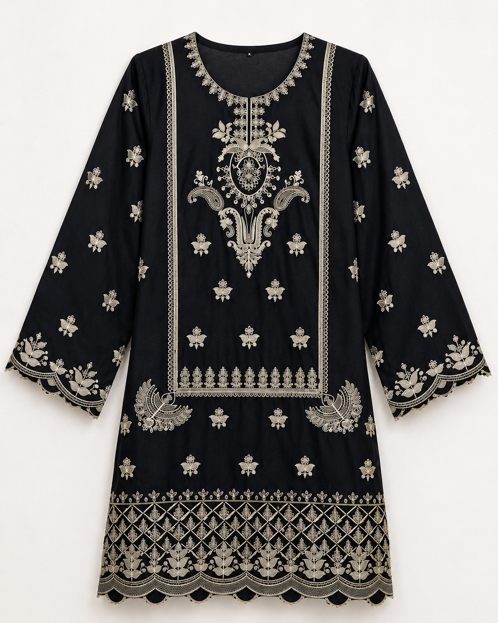 ZAROORI Luxury Black Embroidered 3-Piece Suit – ZR-006 ZAROORI