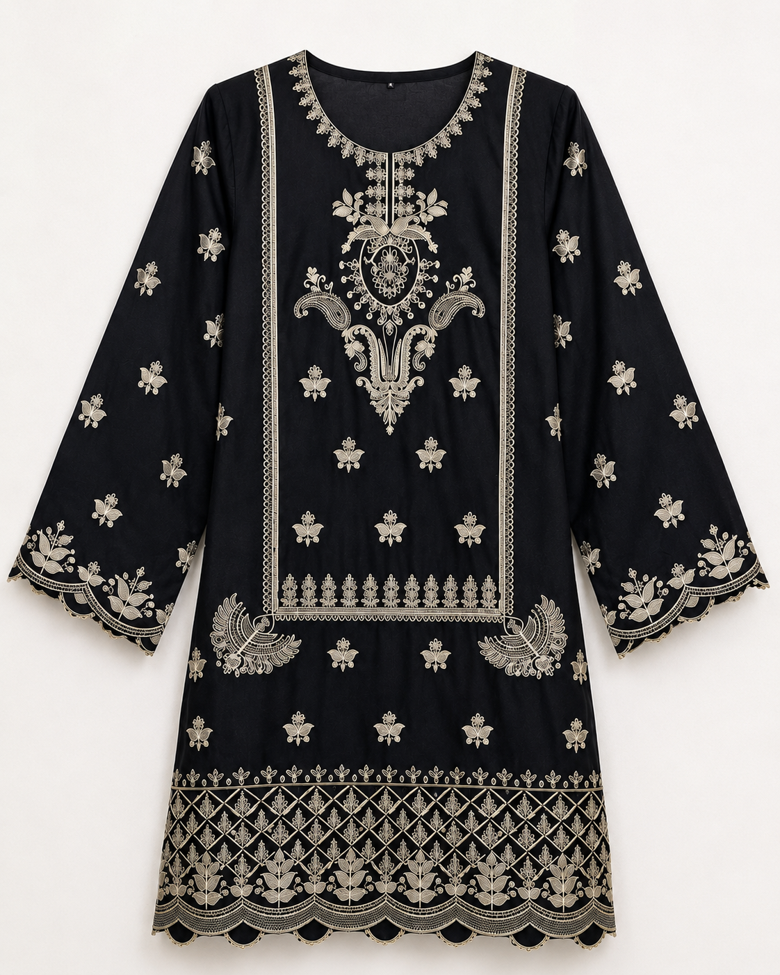 ZAROORI Luxury Black Embroidered 3-Piece Suit – ZR-006 ZAROORI