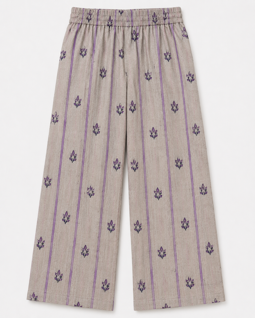 ZAROORI Sand Lilac Cotton Printed Pakistani 3-Piece Suit – Floral Print with Contrast Purple Dupatta | Article No: ZR-847 ZAROORI