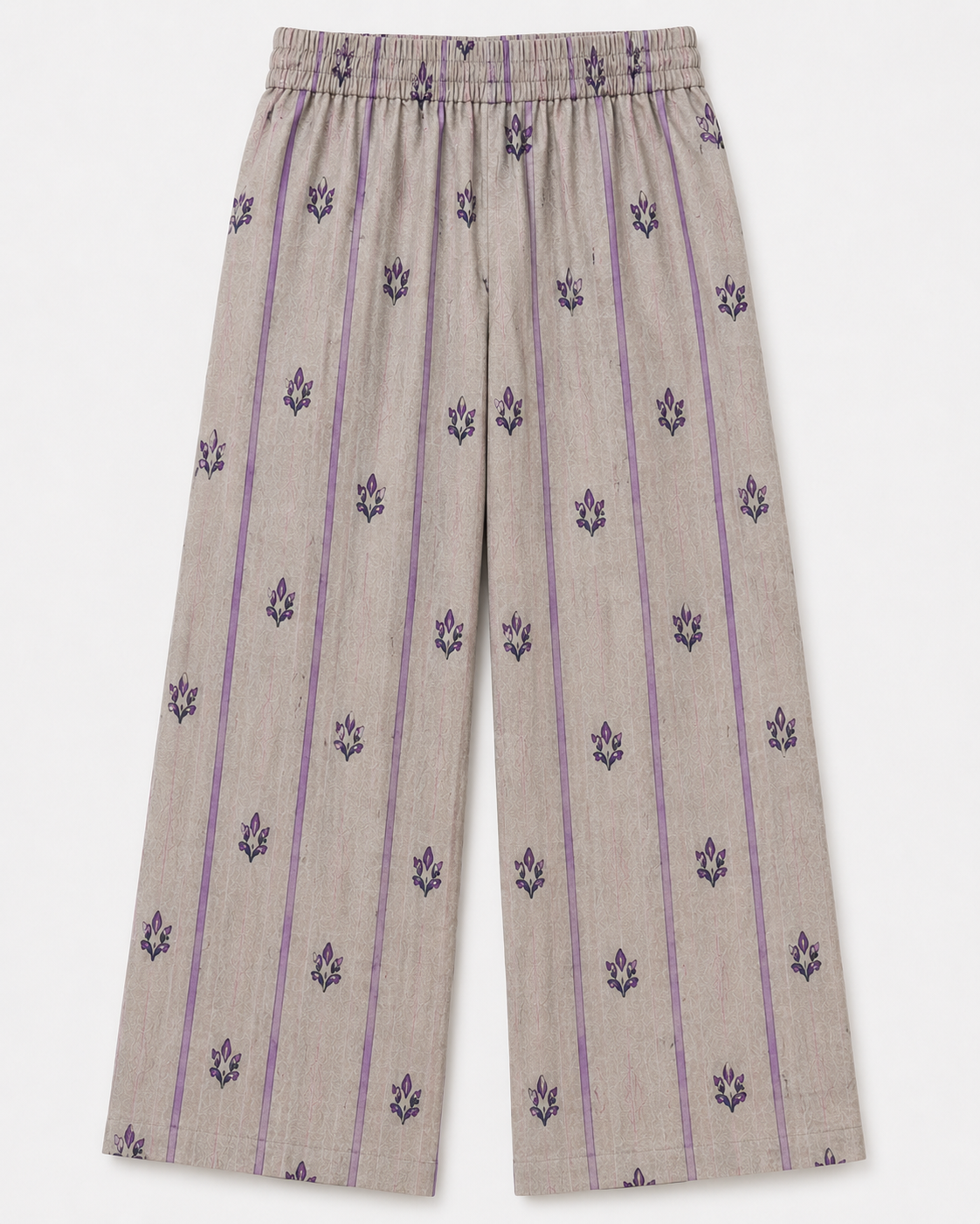 ZAROORI Sand Lilac Cotton Printed Pakistani 3-Piece Suit – Floral Print with Contrast Purple Dupatta | Article No: ZR-847 ZAROORI