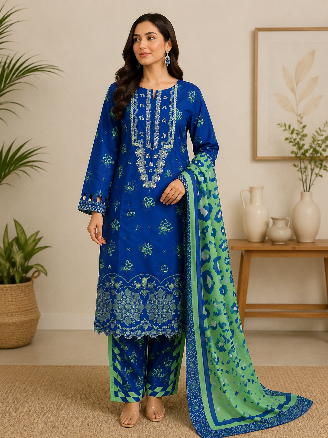 ZAROORI Premium Pure Cotton 3-Piece Suit – ZR-59 ZAROORI
