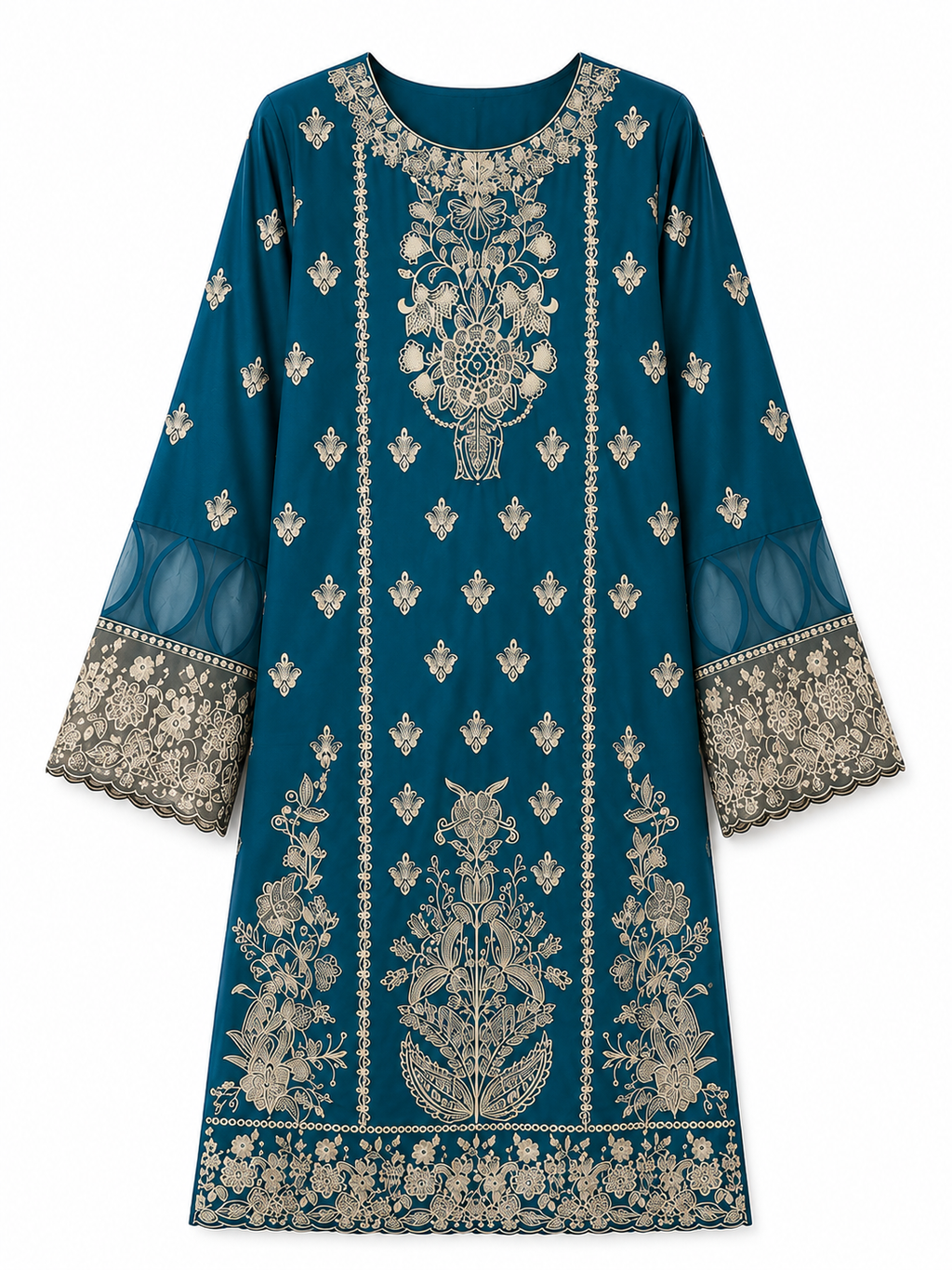 ZAROORI Premium Cotton 3-Piece Embroidered Suit – ZR-003 ZAROORI