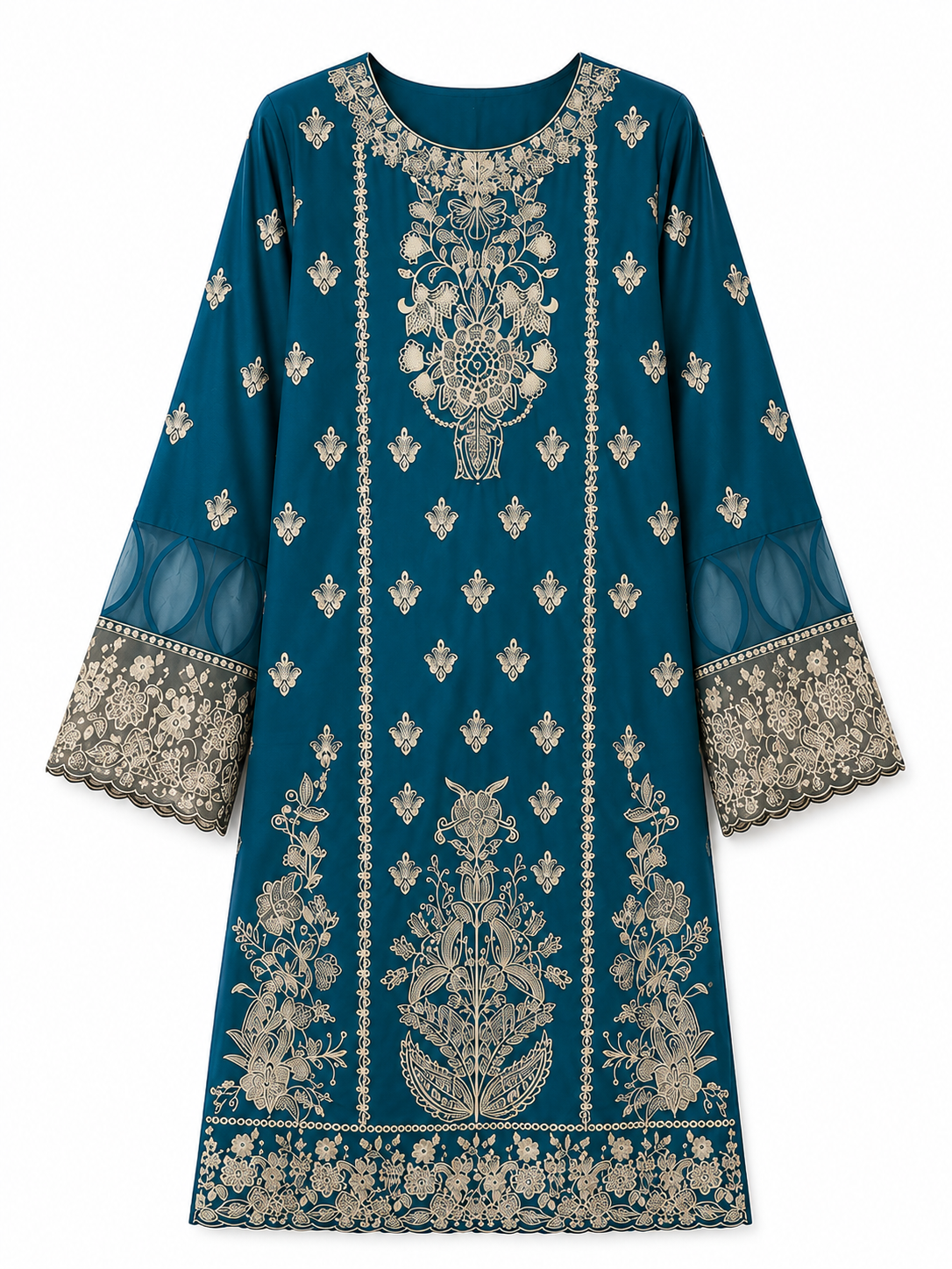 ZAROORI Premium Cotton 3-Piece Embroidered Suit – ZR-003 ZAROORI