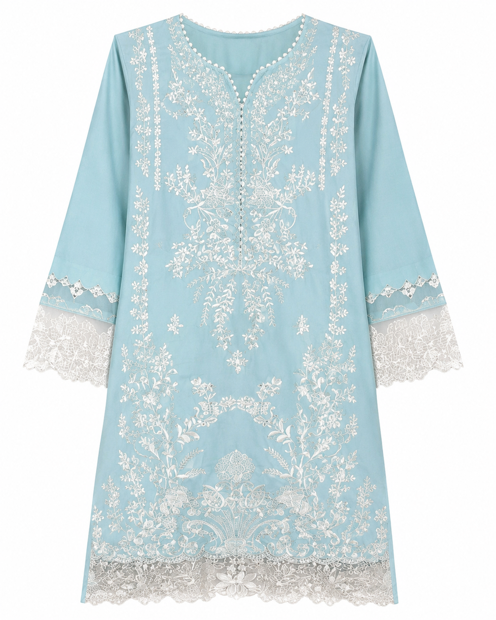ZAROORI Premium Embroidered Pure Cotton 3-Piece Suit – ZR-008 ZAROORI