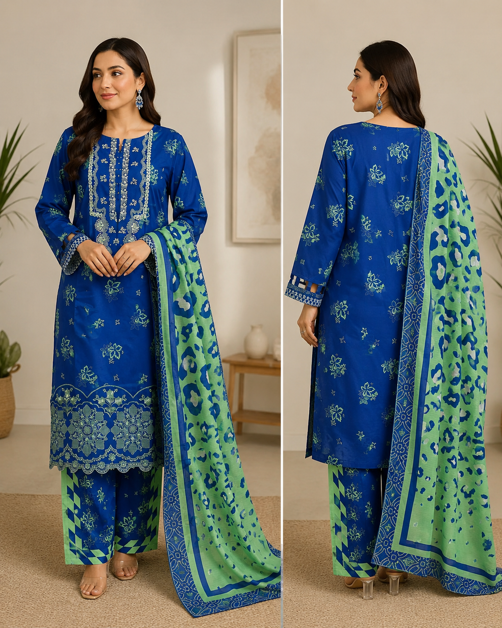ZAROORI Premium Pure Cotton 3-Piece Suit – ZR-59 ZAROORI
