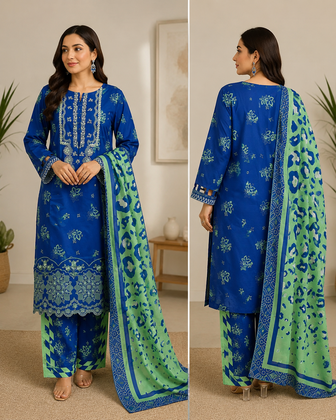 ZAROORI Premium Pure Cotton 3-Piece Suit – ZR-59 ZAROORI