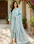 ZAROORI Premium Embroidered Pure Cotton 3-Piece Suit – ZR-008 ZAROORI