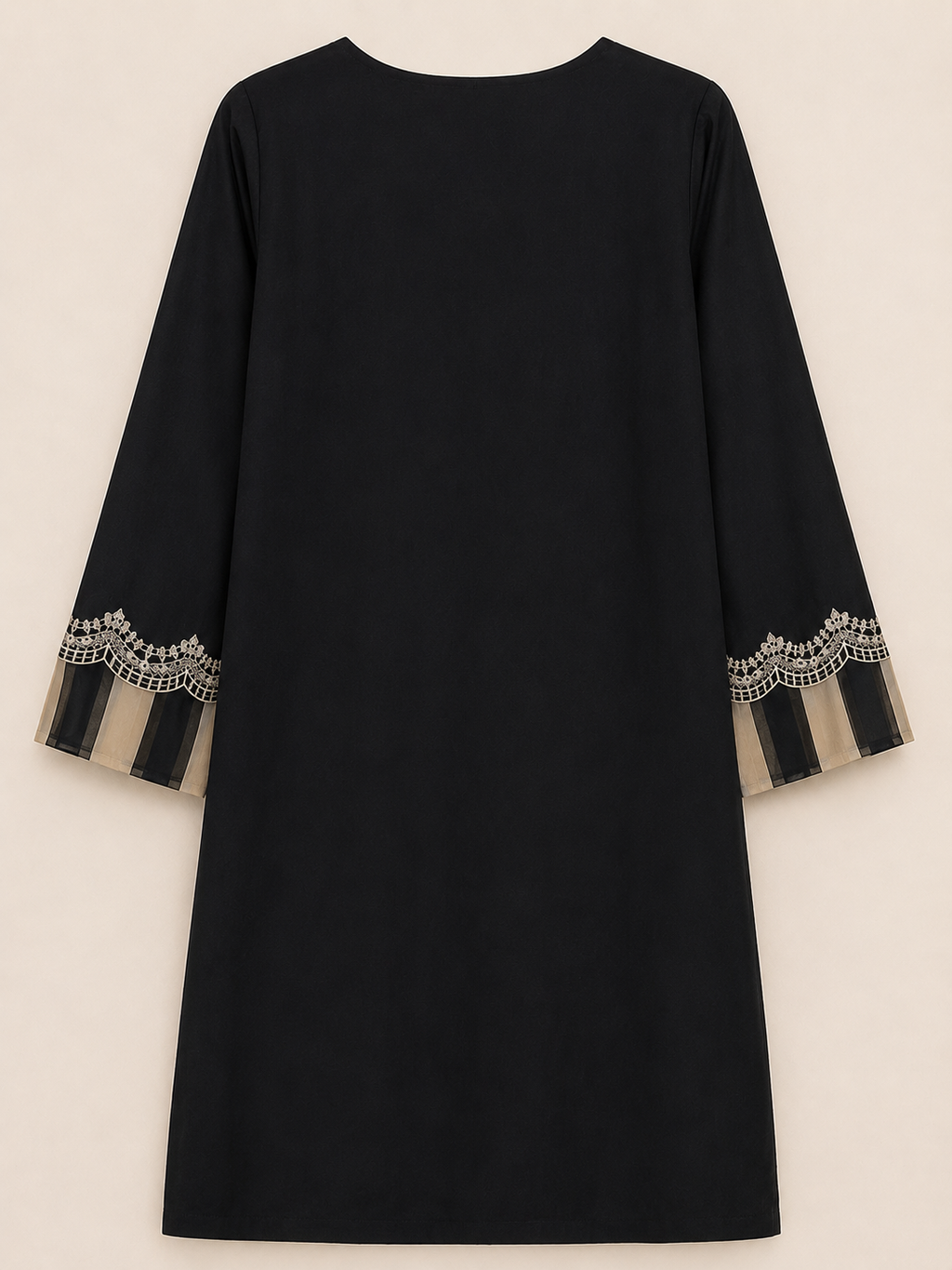 ZAROORI Classic Noir Cotton Embroidered Pakistani 3-Piece Suit – Antique Silver Thread Work with Embroidered Dupatta | Article No: ZR-118 ZAROORI