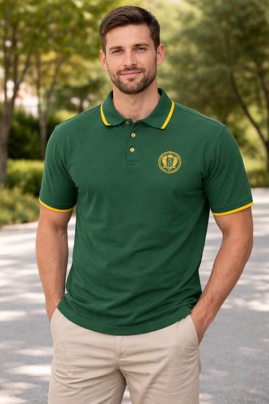 Elite Crest Classic Polo Shirt – Men’s Slim Fit Casual Polo 3 Million LLC