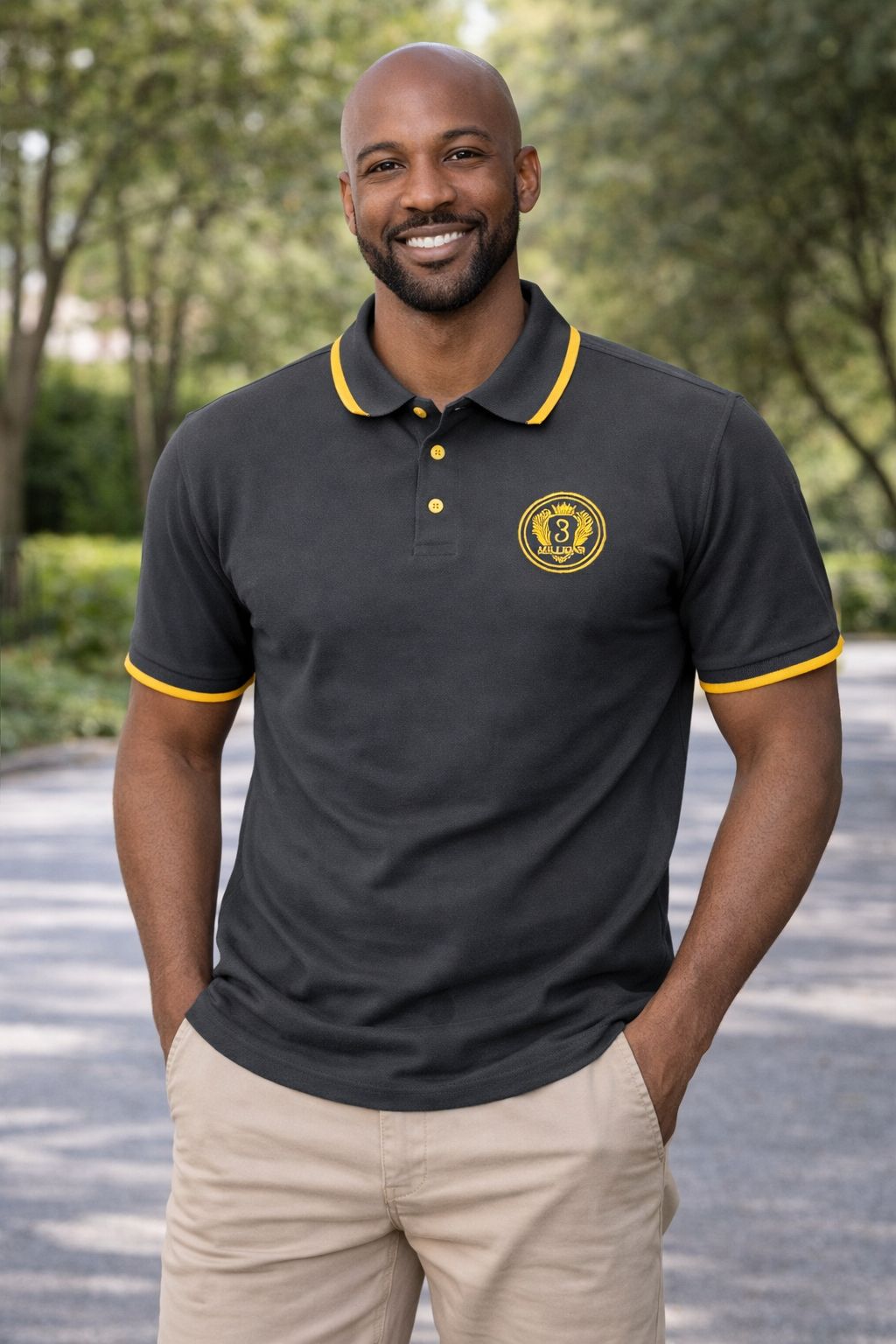 The Legacy Crown Charcoal & Gold Polo 3 Million LLC