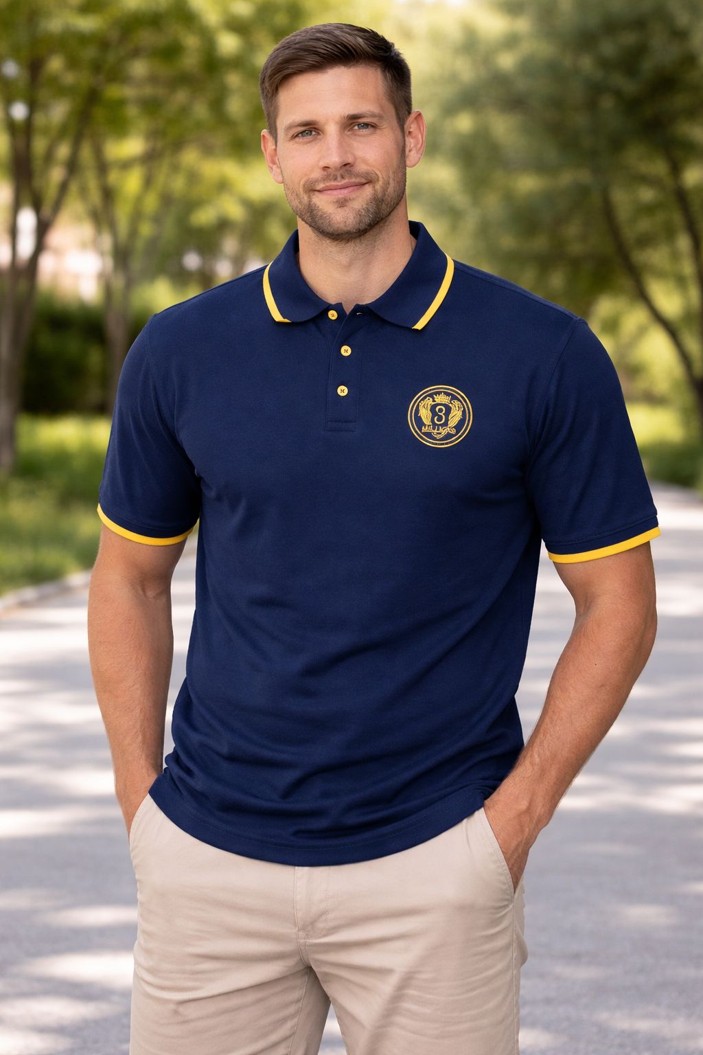 The Legacy Sovereign Collection: Navy & Charcoal Performance Polo 3 Million LLC